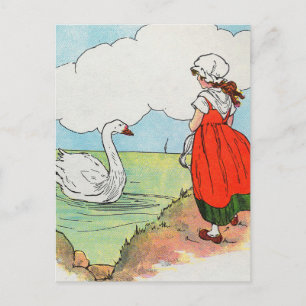 Zwaan, zwaan over het Zee Moeder Gans Kwekerij Rhy Briefkaart