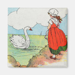 Zwaan, zwaan over het Zee Moeder Gans Kwekerij Rhy Magneet