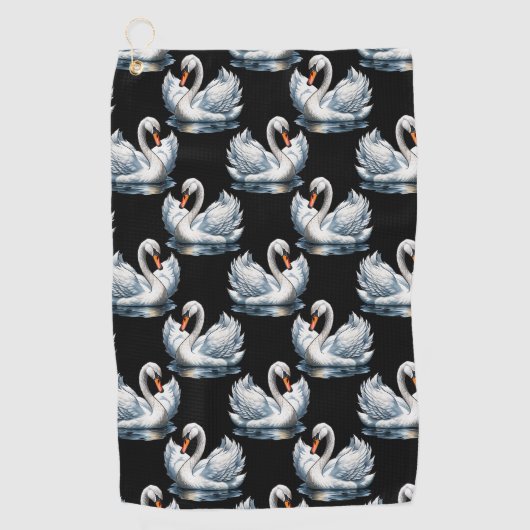 Zwaanvogels patroon ontwerp golfhanddoek (Voorkant)
