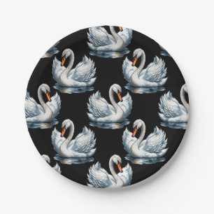 Zwaanvogels patroon ontwerp papieren bordje
