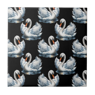 Zwaanvogels patroon ontwerp tegeltje