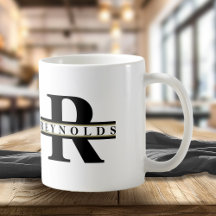 Zwaar gebold monogram en naam zwart/goud ID613