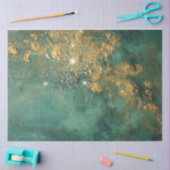 Zwaar goud barok ornament sprankelt smaragdgroen tissuepapier (Craft)