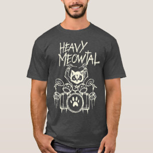 Zwaar hoofdkwartier Gift Drummer Cat die Dr. T-shirt