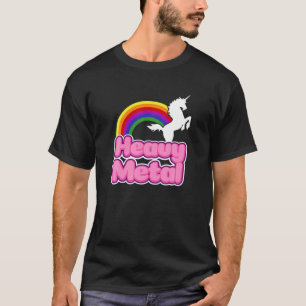 Zwaar Metaal Rainbow Halloween Unicorn Rock Concer T-shirt