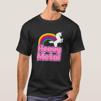 Zwaar Metaal Rainbow Halloween Unicorn Rock Concer T-shirt