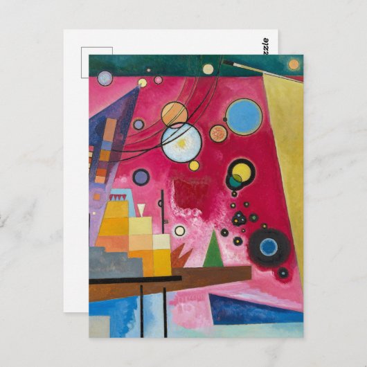 Zwaar rood schilderij van Kandinsky Briefkaart (Voorkant / Achterkant)