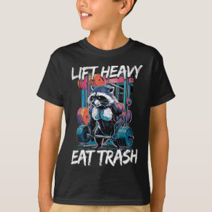 Zwaar tillen Eet afval Gewichtheffen Bodybuilding T-shirt