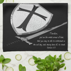 Zwaard en Schild Schrift Geloof Theedoek