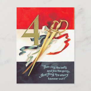 Zwaard Sabel Rood Wit Blauw Briefkaart