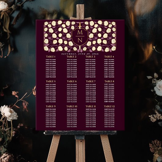 Zwaard & Schild Middeleeuwse Monogram Zitting Graf Poster