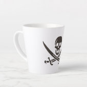 Zwaard van Obsidiaan Schedel Piratenvlag van Calic Latte Mok (Linkerhoek)