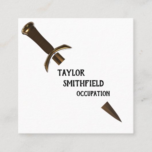 zwaard vierkante visitekaartje (Voorkant)