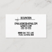 zwaard visitekaartje (Achterkant)