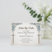 Zwaarden Gamer Fantasy Wedding Bedankkaart (Staand voorkant)