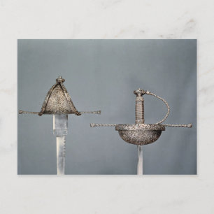 Zwaarden: met bekerfolie gehakte zeeflap van gevlo briefkaart