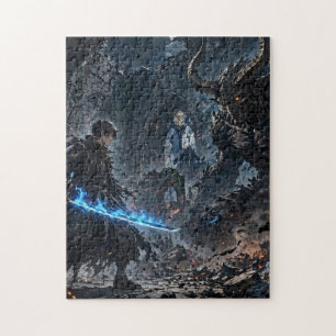 Zwaardvechter vs Gehoornde Demon Legpuzzel