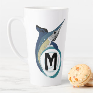 Zwaardvis-pompelmonogram Latte Mok