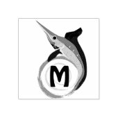 Zwaardvis-pompelmonogram Rubberstempel (Afrduk)