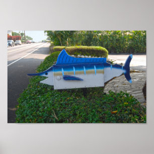 Zwaardvis Postbus op het eiland Hawaï Poster
