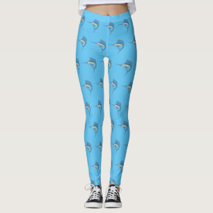Zwaardvis zeilvis leuk cartoon illustratie leggings