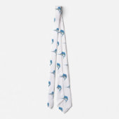 Zwaardvis zeilvis leuk cartoon illustratie stropdas (Achterkant)