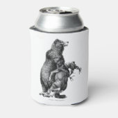 Zwaarlijk beer jagen in eenvoudige tekening blikjeskoeler (Blikje Achterkant)