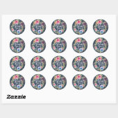 Zwaarlijk Uw, mooie florale poetsticker Ronde Sticker (Vel)