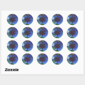 Zwaarloze Horseman in blauw licht Ronde Sticker (Vel)