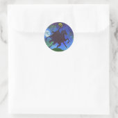 Zwaarloze Horseman in blauw licht Ronde Sticker (Tas)