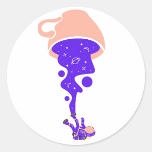 Zwaartekracht, Astronaut Galaxy Stars Space Sticke Ronde Sticker