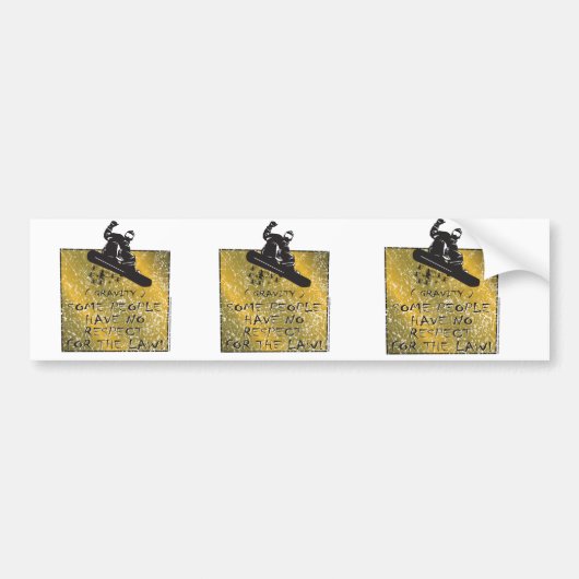 Zwaartekracht-Snowboarder Bumpersticker (Voorkant)