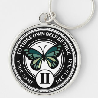 Zwaartekrachtmedaillon met Green Butterfly Recover Sleutelhanger