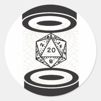 zwaartekrachtrol ronde sticker