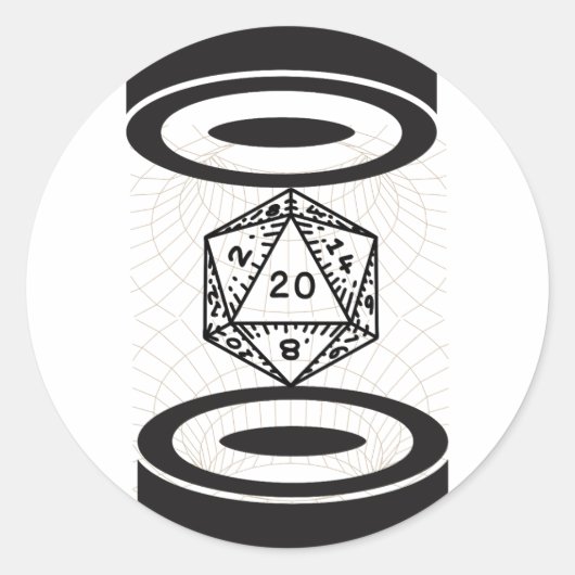 zwaartekrachtrol ronde sticker (Voorkant)