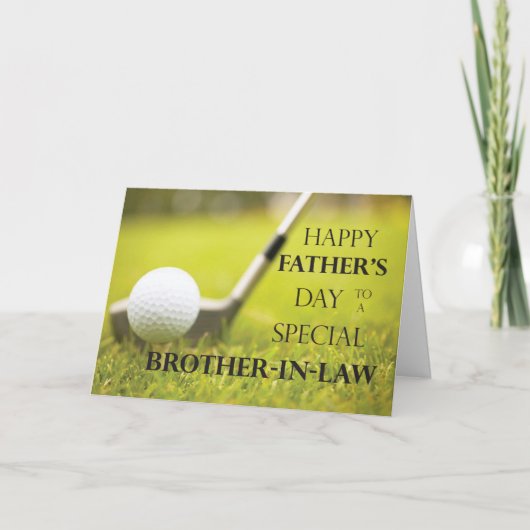 Zwager Vaderdag Golf Ball in Grass Kaart (Voorkant)