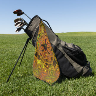 Zwak geelachtige kaleidoscoop boven abstract afbee golfhanddoek