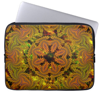 Zwak geelachtige kaleidoscoop boven abstract afbee laptop sleeve