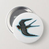 Zwaluw Vogel Vliegend Ronde Button 7,6 Cm (Voorkant /achterkant)
