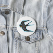 Zwaluw Vogel Vliegend Ronde Button 7,6 Cm (In situ)