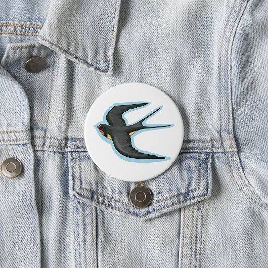 Zwaluw Vogel Vliegend Ronde Button 7,6 Cm
