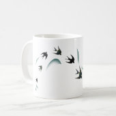 zwaluw-vogelkunst koffiemok (Voorkant links)