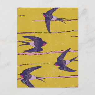 Zwaluw Vogels Briefkaart