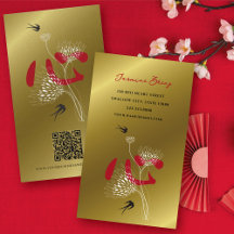 Zwaluw Vogels & Chinese Hart Oriëntaalse Bloem Gou