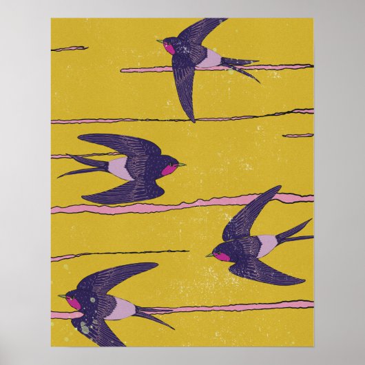 Zwaluw Vogels Poster (Voorkant)