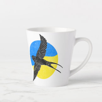 Zwaluwstaart op Blauw & Geel, Oekraïens ontwerp Latte Mok
