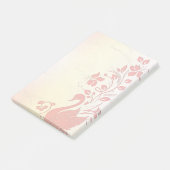 Zwan en bloemen post-it® notes (Schuin)