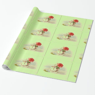 Zwan met Roos Gift Wrapping Paper Cadeaupapier