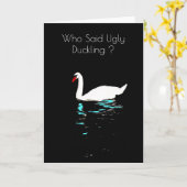 Zwan op zwart water kaart (Gele Bloem)