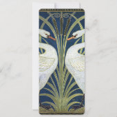 zwanen Art Deco Bruiloft Menu Kaart (Achterkant)